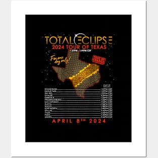 Total Solar Eclipse 2024 Tour Of Texas Posters and Art